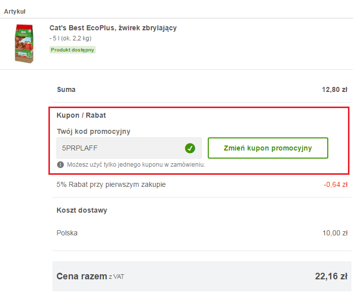 Zooplus kod rabatowy